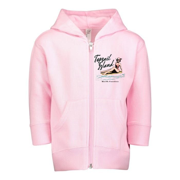 Topsail Island North Carolina Toddler Zip Fleece Hoodie