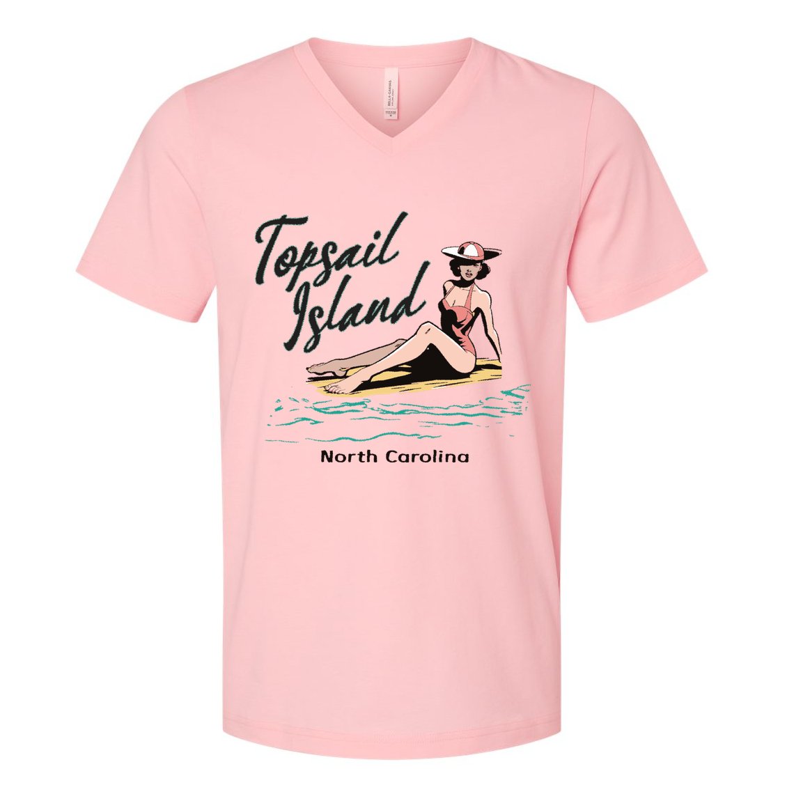 Topsail Island North Carolina V-Neck T-Shirt