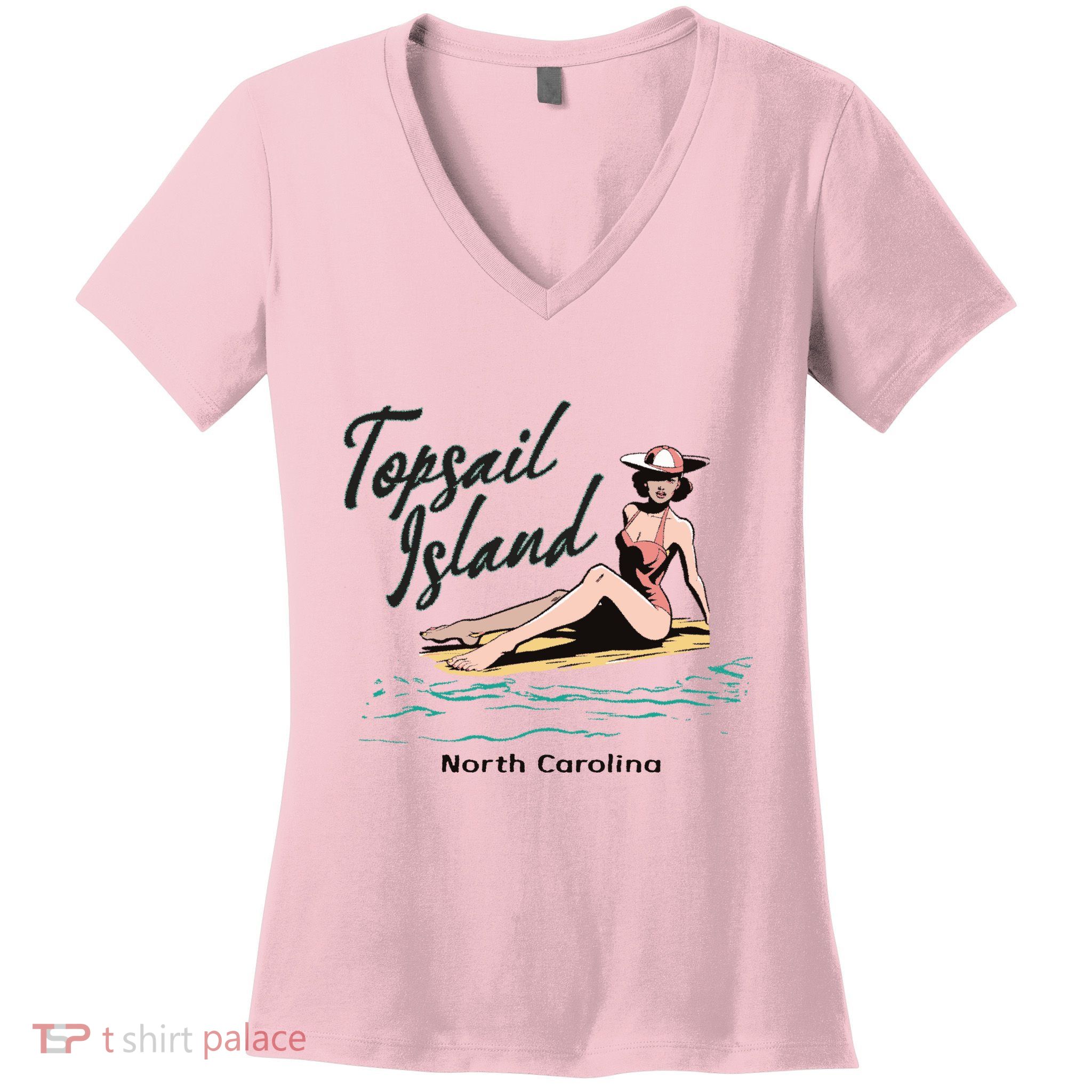 Topsail Island North Carolina Women's V-Neck T-Shirt