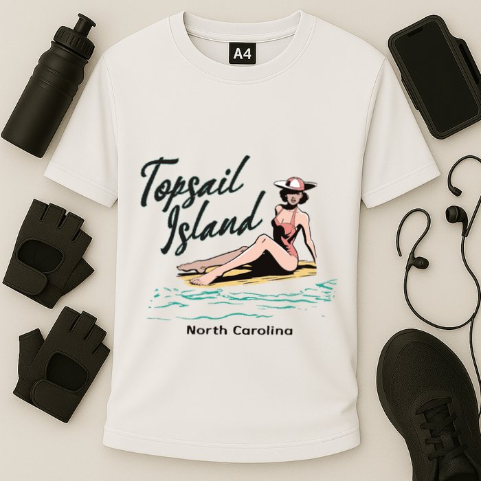 Topsail Island North Carolina Cooling Performance Crew T-Shirt