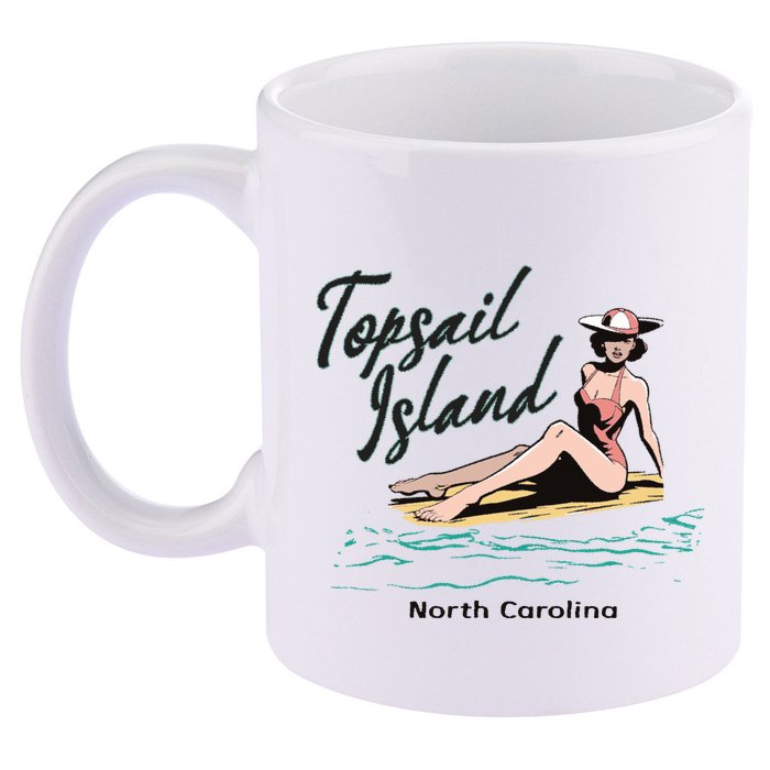 Topsail Island North Carolina 11oz C Handle Ceramic Mug