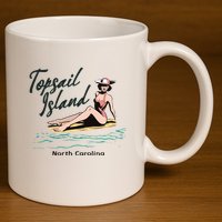 Topsail Island North Carolina 11oz C Handle Ceramic Mug