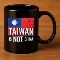 Taiwan Is Not China Support Independent Taipei Flag Gift 11oz C Handle Ceramic Mug