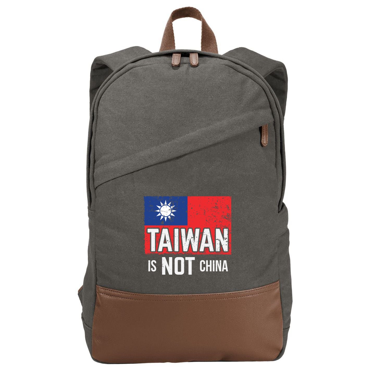 Taiwan Is Not China Support Independent Taipei Flag Gift Cotton Canvas Backpack