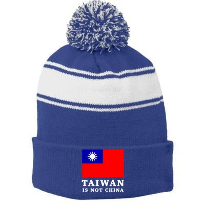 Taiwan Is Not China Great Gift Stripe Pom Pom Beanie