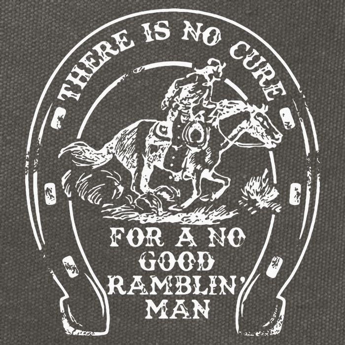 There Is No Cure For A No Good Ramblin' Man Quote Cotton Canvas Backpack