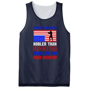 There Is Nothing Nobler Than Risking Your Life For Your Country Memorial Day Mesh Reversible Basketball Jersey Tank