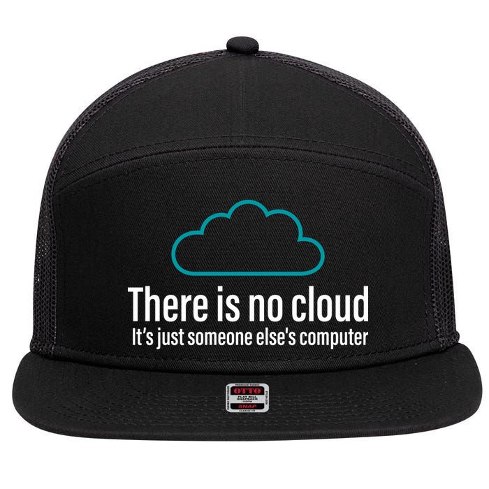 There Is No Cloud Computer Science 7 Panel Mesh Trucker Snapback Hat