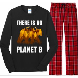 There Is No Planet B Saying Protection Animals Bear Birds Gift Long Sleeve Pajama Set