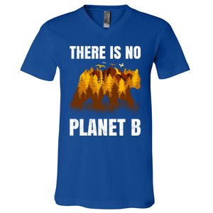 There Is No Planet B Saying Protection Animals Bear Birds Gift V-Neck T-Shirt