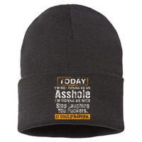 Today IM Not Gonna Be An Asshole IM Gonna Be Nice Sustainable Knit Beanie