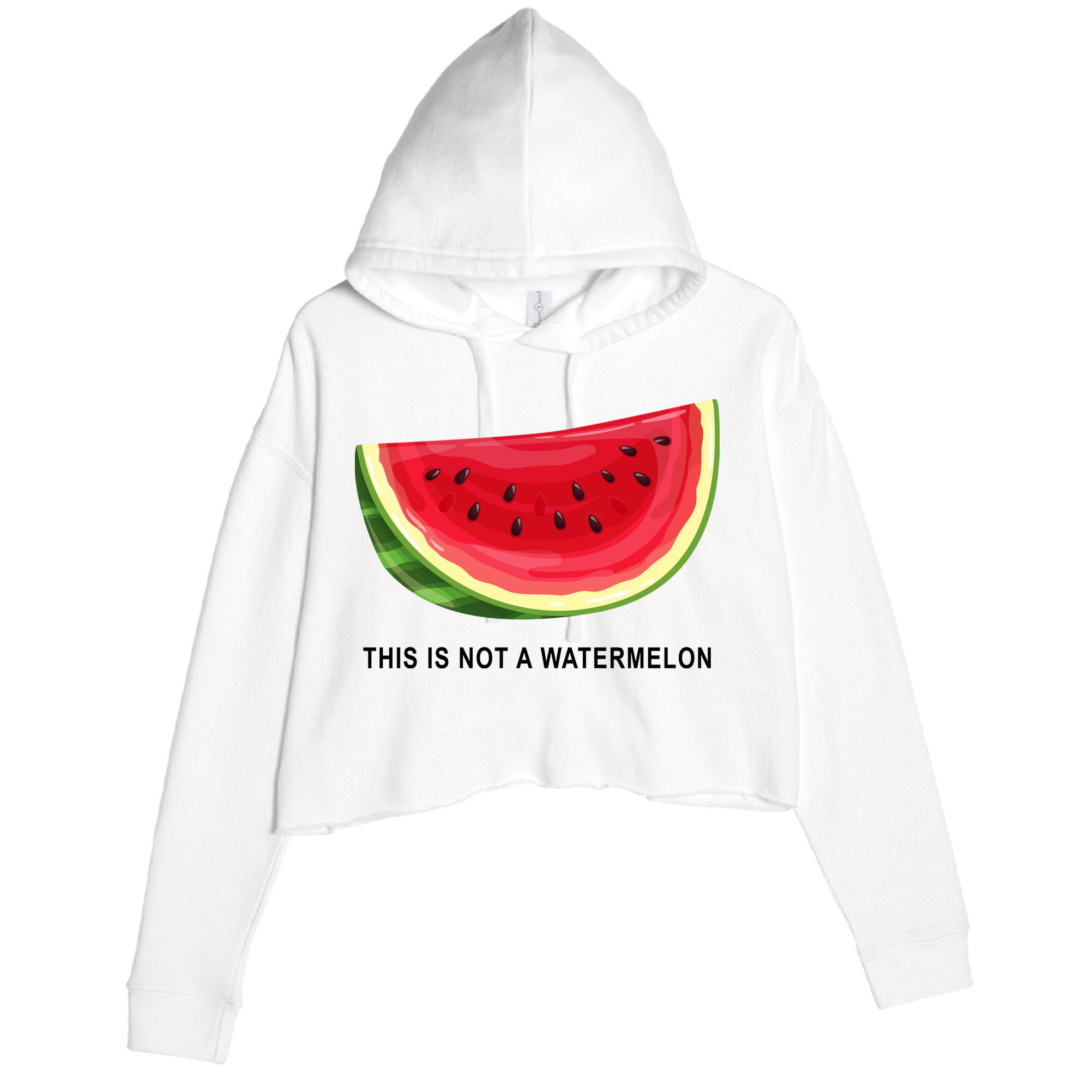 This Is Not A Watermelon Funny Crop Fleece Hoodie