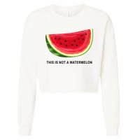 This Is Not A Watermelon Funny Cropped Pullover Crew