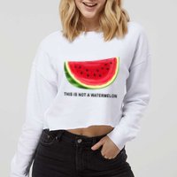 This Is Not A Watermelon Funny Cropped Pullover Crew