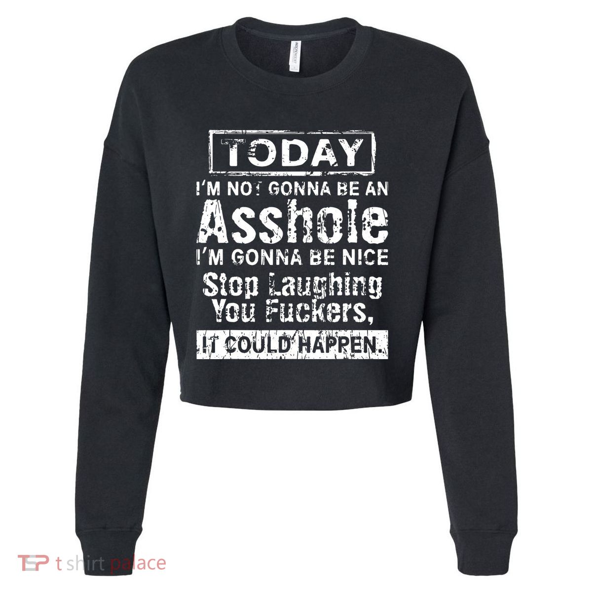 Today Im Not Gonna Be An Asshole Im Gonna Be Nice Cropped Pullover Crew