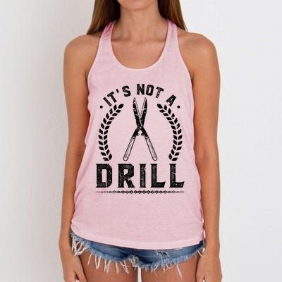 This Is Not A Drill Garden Scissors Gardener Gift Women's Knotted Racerback Tank