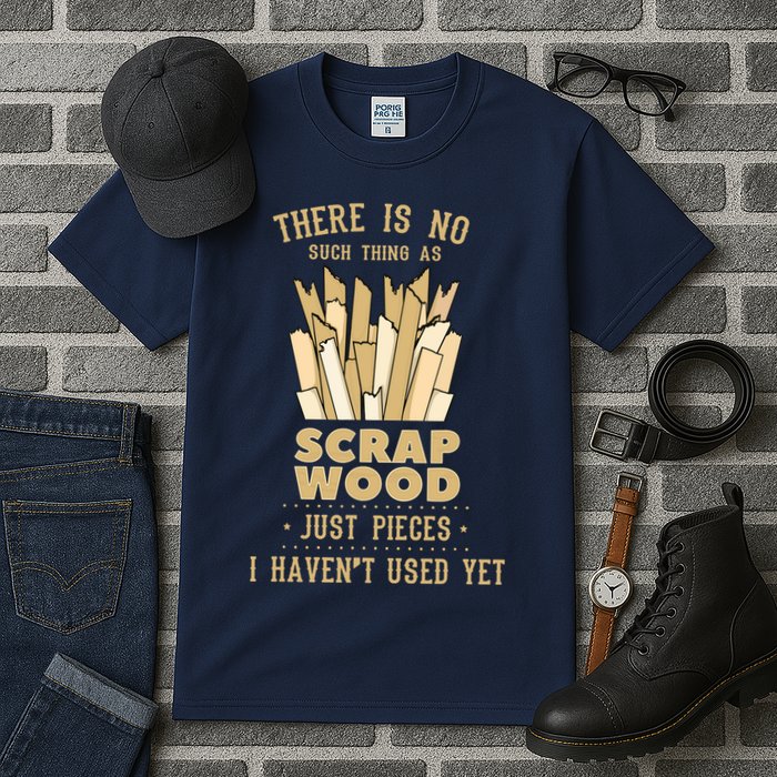 There Is No Scrap Wood Woodworking Woodworker Carpenter Tall T-Shirt