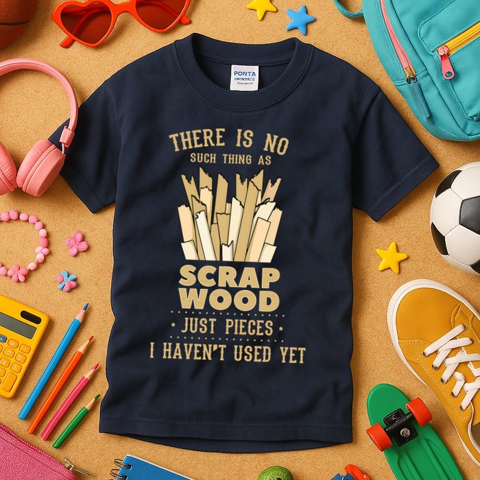 There Is No Scrap Wood Woodworking Woodworker Carpenter Kids T-Shirt