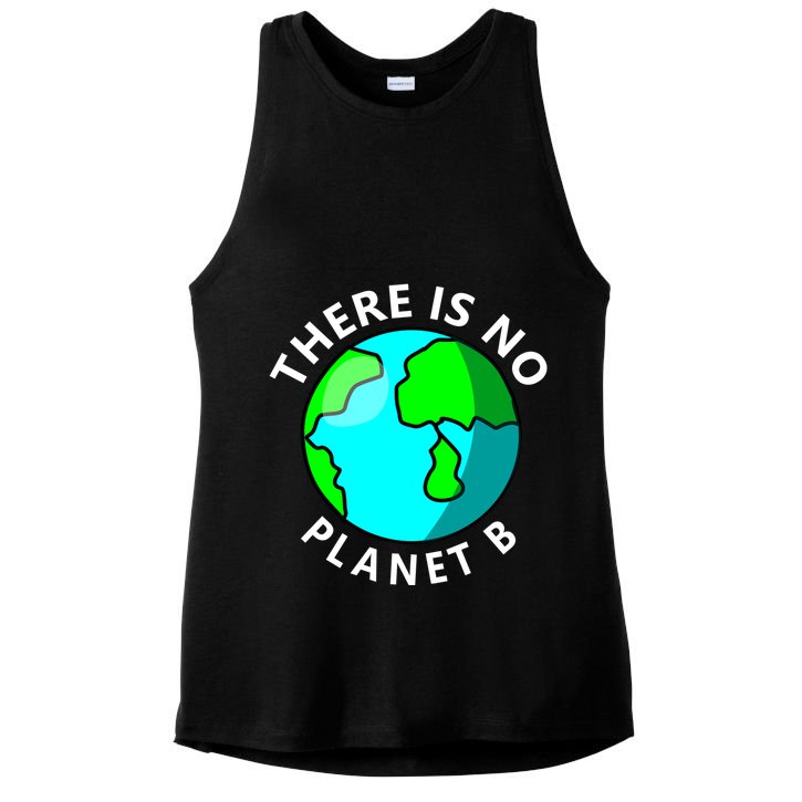 There Is No Planet B Earth Day Ladies PosiCharge Tri-Blend Wicking Tank