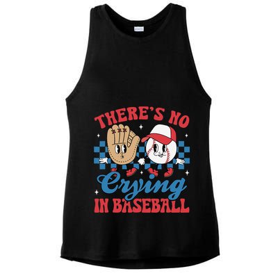 There Is No Crying In Baseball Funny Game Day Baseball Ladies PosiCharge Tri-Blend Wicking Tank