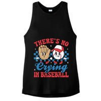 There Is No Crying In Baseball Funny Game Day Baseball Ladies PosiCharge Tri-Blend Wicking Tank