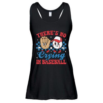 There Is No Crying In Baseball Funny Game Day Baseball Ladies Essential Flowy Tank