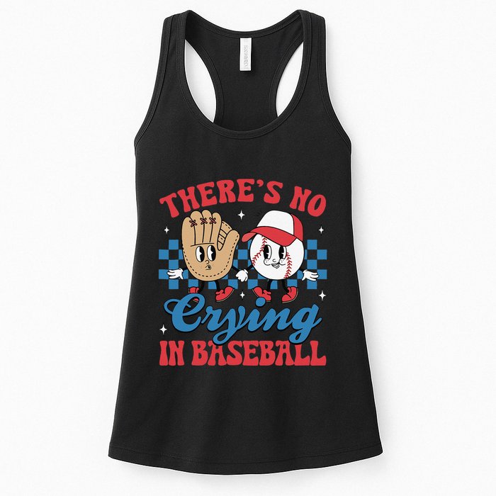 There Is No Crying In Baseball Funny Game Day Baseball Womens Tank Top