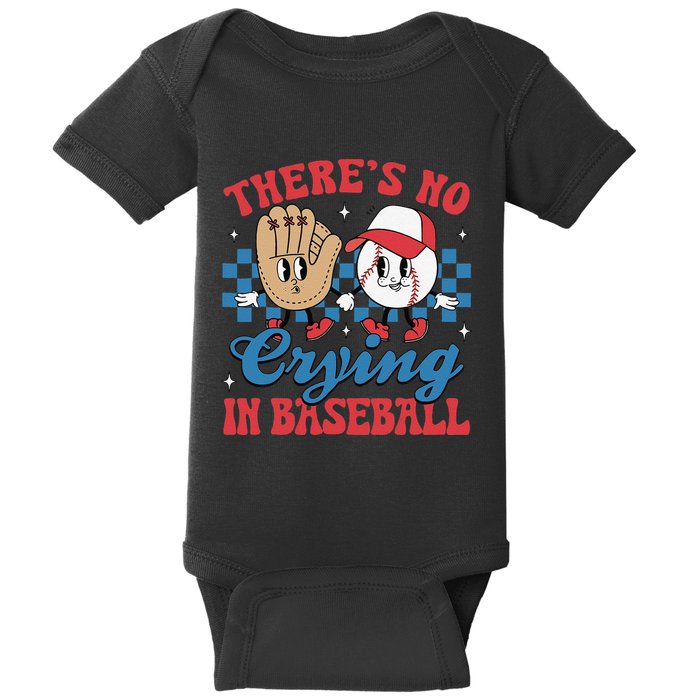There Is No Crying In Baseball Funny Game Day Baseball Baby Bodysuit