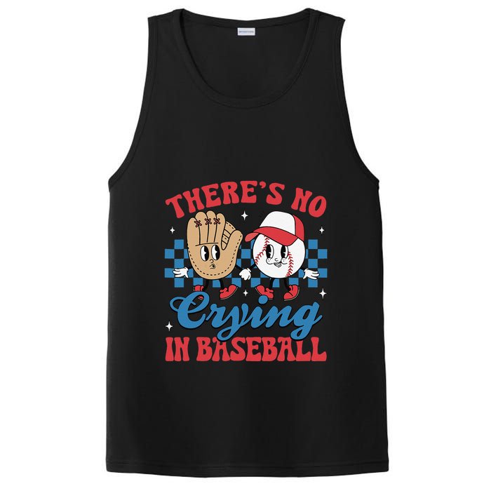 There Is No Crying In Baseball Funny Game Day Baseball PosiCharge Competitor Tank