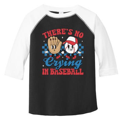 There Is No Crying In Baseball Funny Game Day Baseball Toddler Fine Jersey T-Shirt