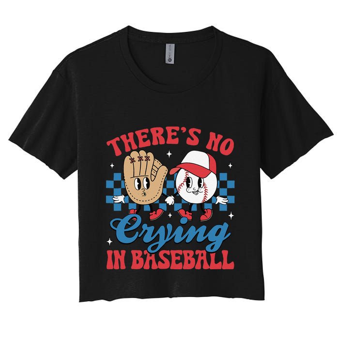 There Is No Crying In Baseball Funny Game Day Baseball Crop Top