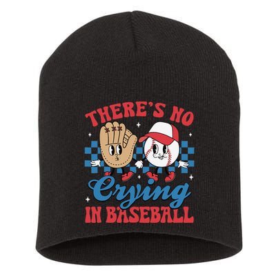 There Is No Crying In Baseball Funny Game Day Baseball Short Acrylic Beanie