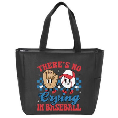 There Is No Crying In Baseball Funny Game Day Baseball Zip Tote Bag