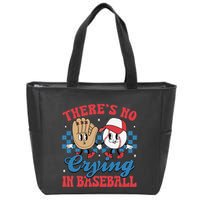 There Is No Crying In Baseball Funny Game Day Baseball Zip Tote Bag