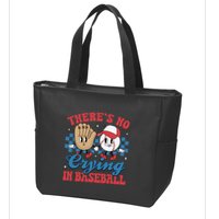There Is No Crying In Baseball Funny Game Day Baseball Zip Tote Bag