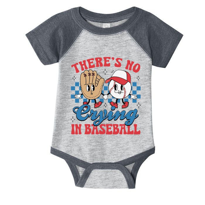 There Is No Crying In Baseball Funny Game Day Baseball Infant Baby Jersey Bodysuit