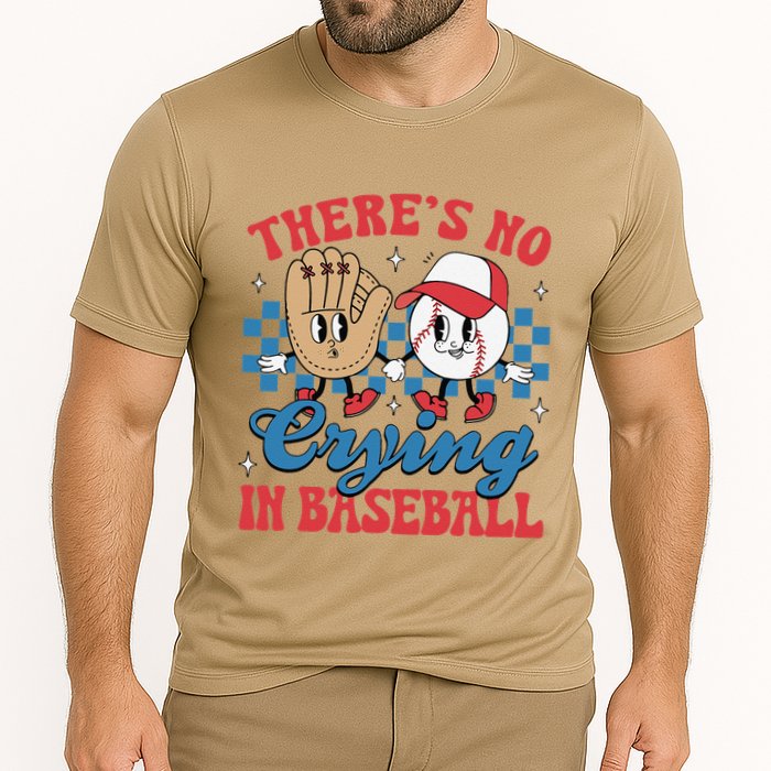 There Is No Crying In Baseball Funny Game Day Baseball Performance Shirt