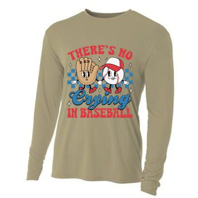 There Is No Crying In Baseball Funny Game Day Baseball Cooling Performance Long Sleeve Crew
