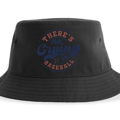 There Is No Crying In Baseball Funny Game Day Baseball Sustainable Bucket Hat