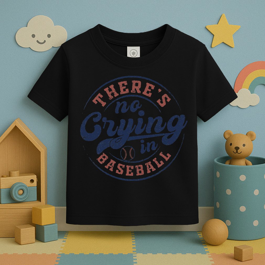 There Is No Crying In Baseball Funny Game Day Baseball Toddler T-Shirt