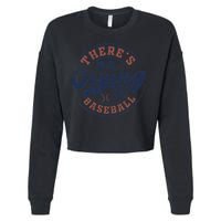 There Is No Crying In Baseball Funny Game Day Baseball Cropped Pullover Crew