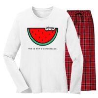 This Is Not A Watermelon Palestine Collection Women's Long Sleeve Flannel Pajama Set 