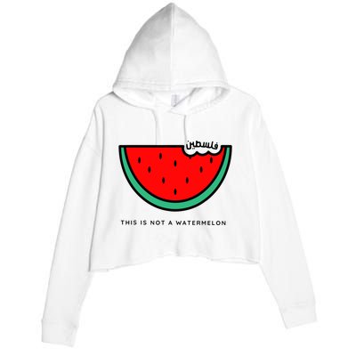 This Is Not A Watermelon Palestine Collection Crop Fleece Hoodie