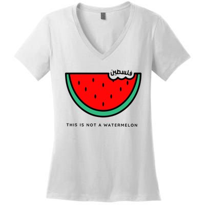 This Is Not A Watermelon Palestine Collection Women's V-Neck T-Shirt