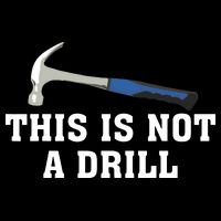 This Is Not A Drill Tools Hammer Builder Woodworking Cropped Pullover Crew