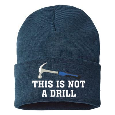 This Is Not A Drill Tools Hammer Builder Woodworking Sustainable Knit Beanie