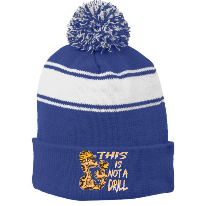 This Is Not A Drill Gift Funny Dad Joke Handy Meaningful Gift Stripe Pom Pom Beanie