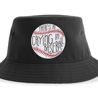 There Is No Crying In Baseball Funny Sports Ball Game Sustainable Bucket Hat