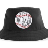 There Is No Crying In Baseball Funny Sports Ball Game Sustainable Bucket Hat