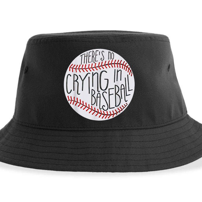 There Is No Crying In Baseball Funny Sports Ball Game Sustainable Bucket Hat